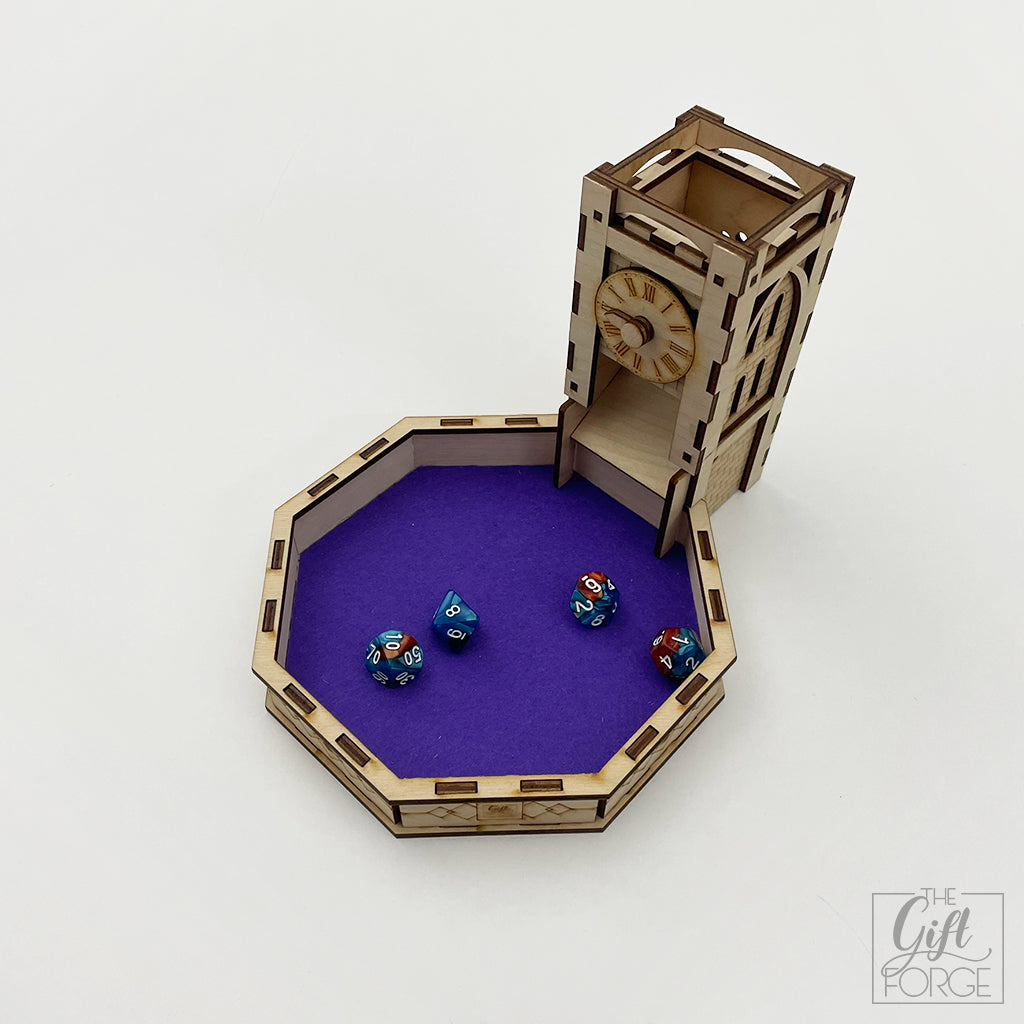 Clock tower dice tower-tray