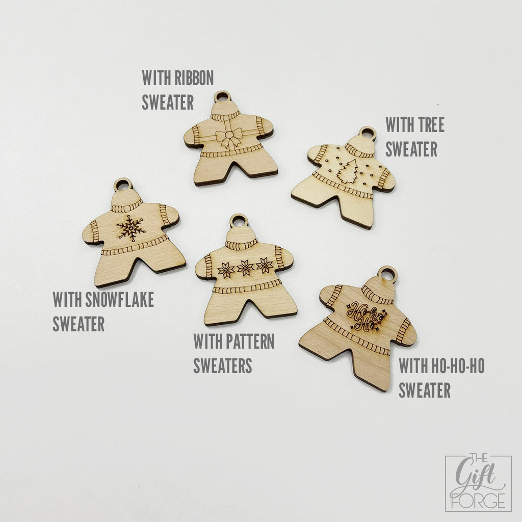 Meeple ornaments (christmas style)