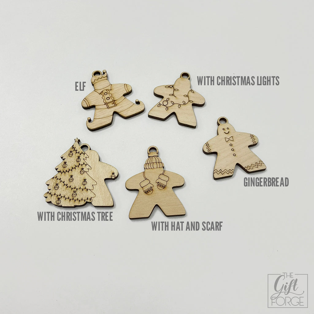 Meeple ornaments (christmas style)