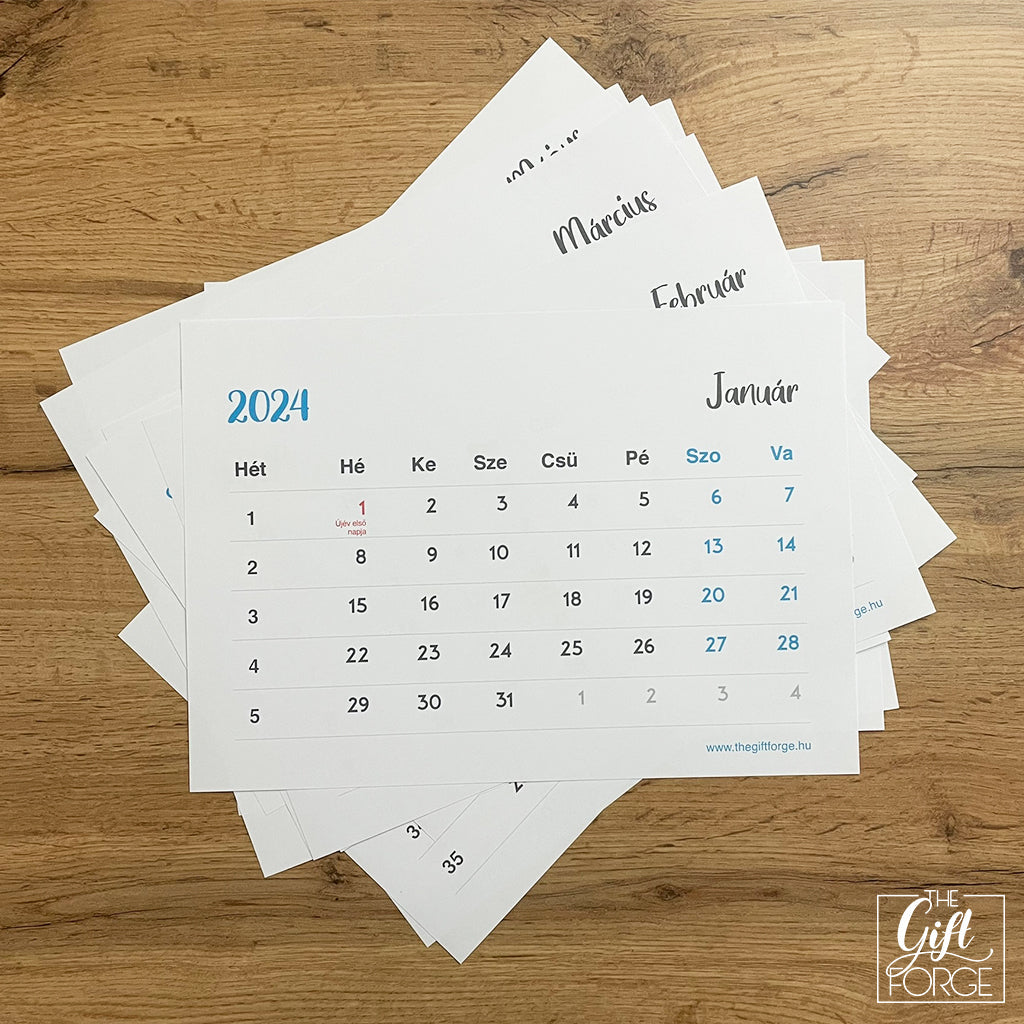 Calendar of challenges / Paper sheets for 2025
