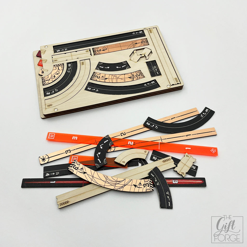 Manoeuvre and range ruler holder compatible with X-wing (+ tournament tray)