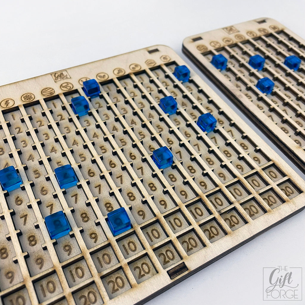 Icon counter board compatible with Terraforming Mars