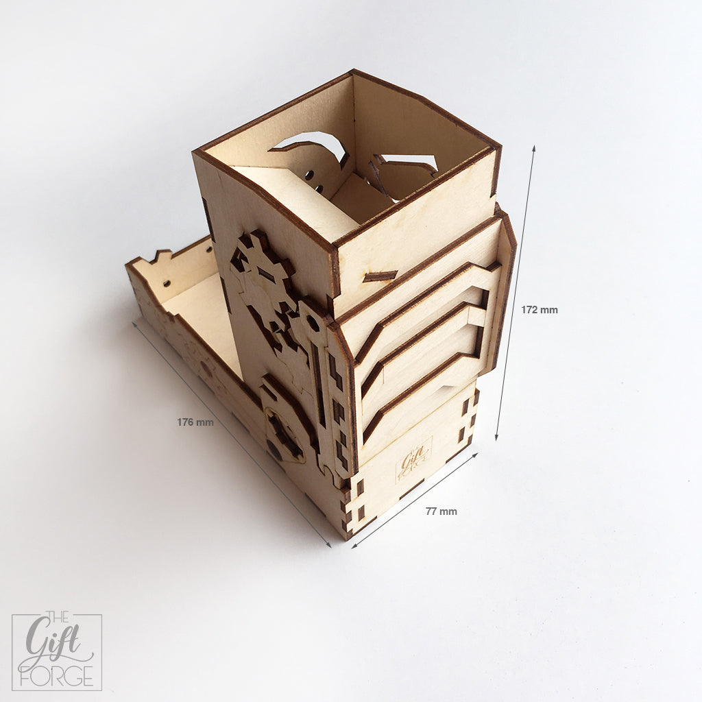 Steampunk dice tower