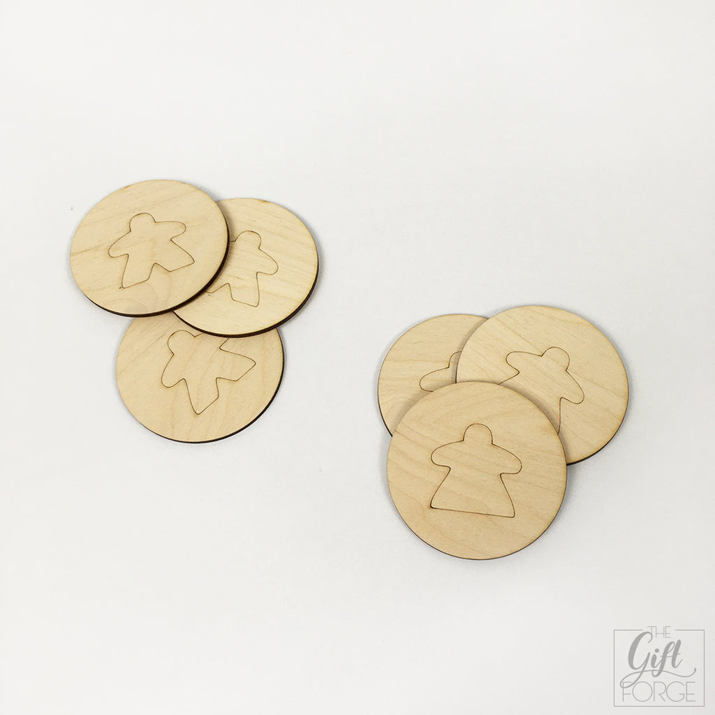 Meeple coasters (male and female)