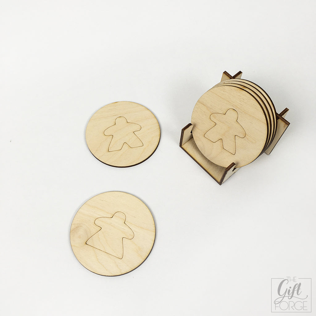 Meeple coasters (male and female)