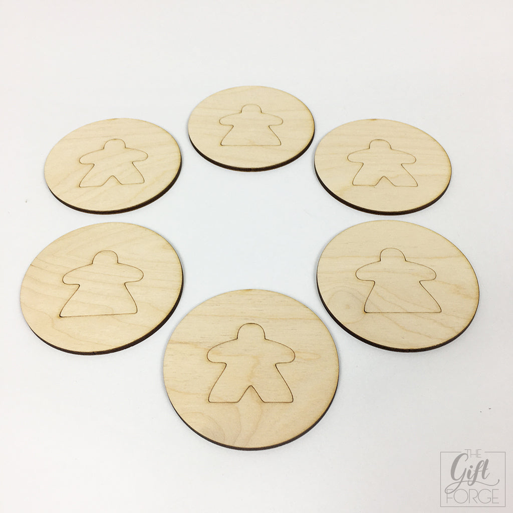 Meeple coasters (male and female)