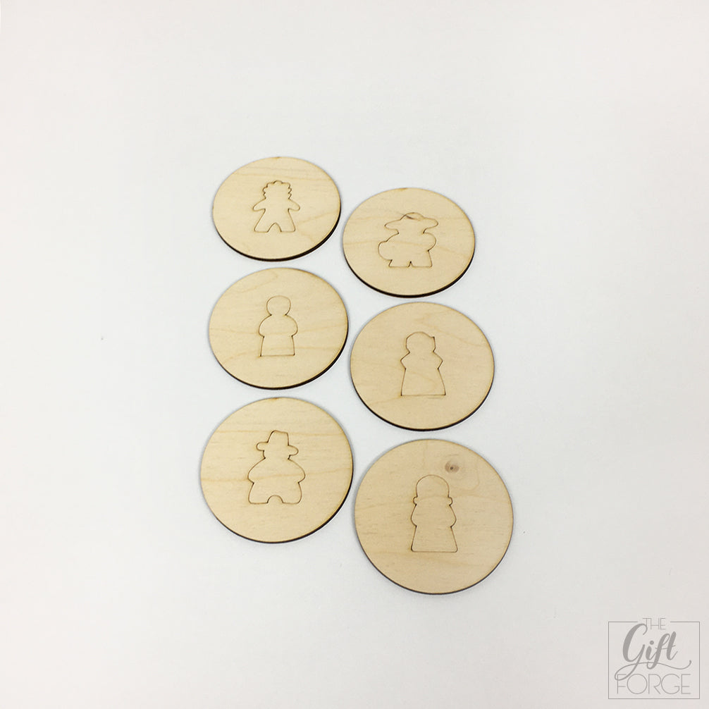 Meeple coasters (different meeple shapes)