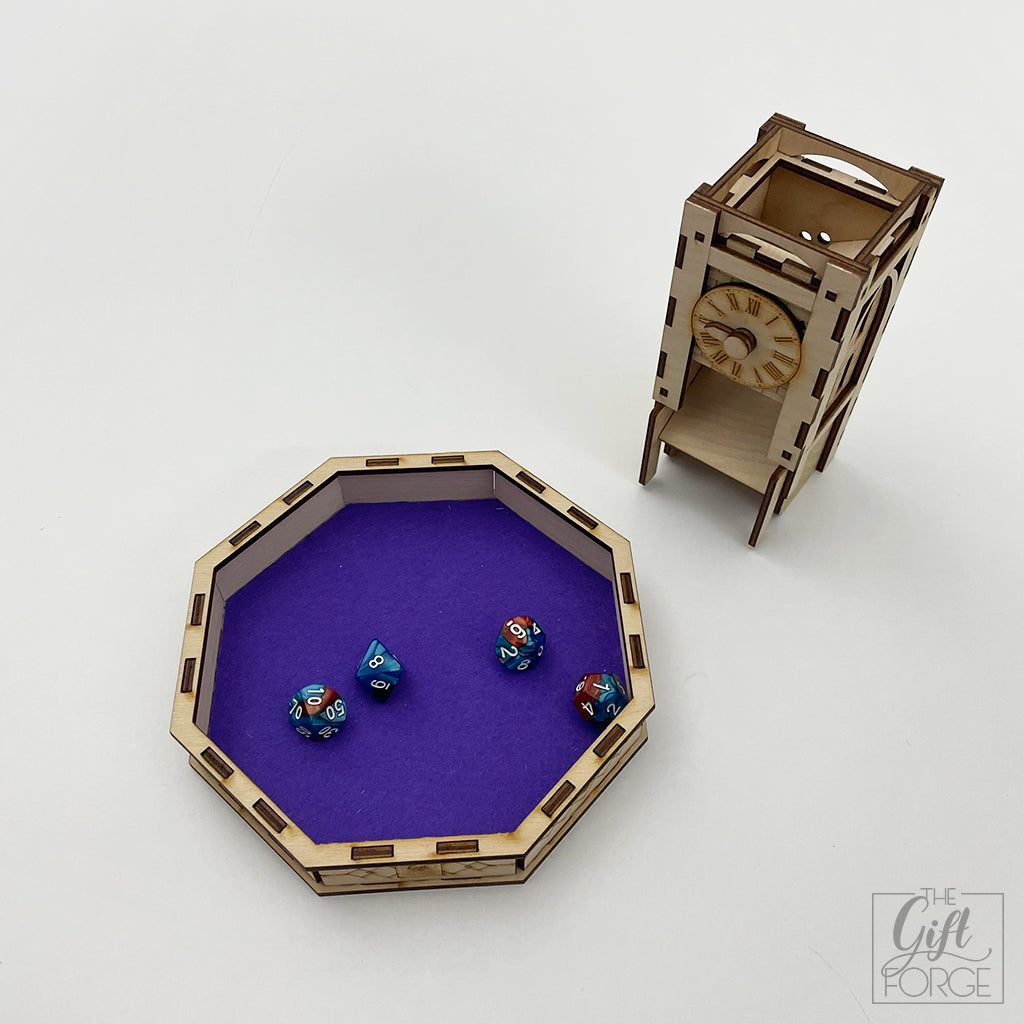 Clock tower dice tower-tray