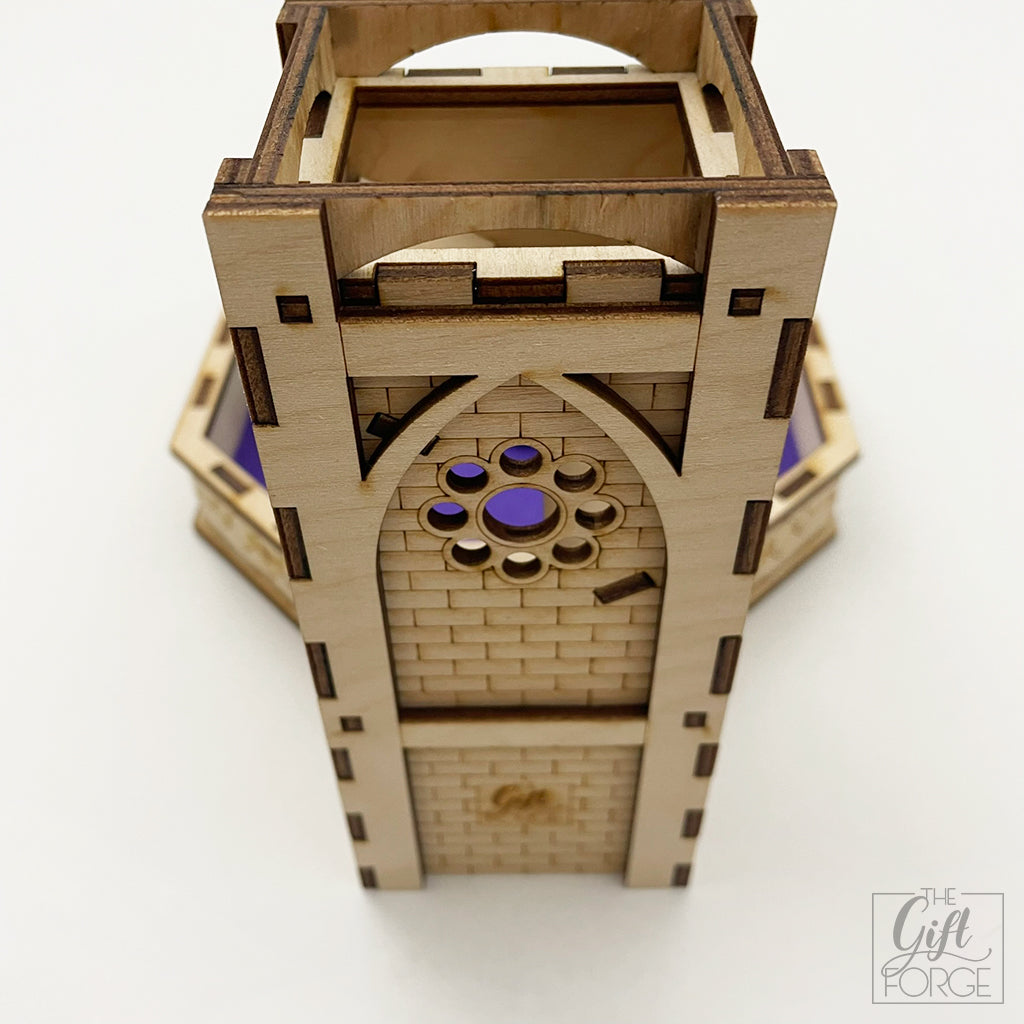 Clock tower dice tower-tray