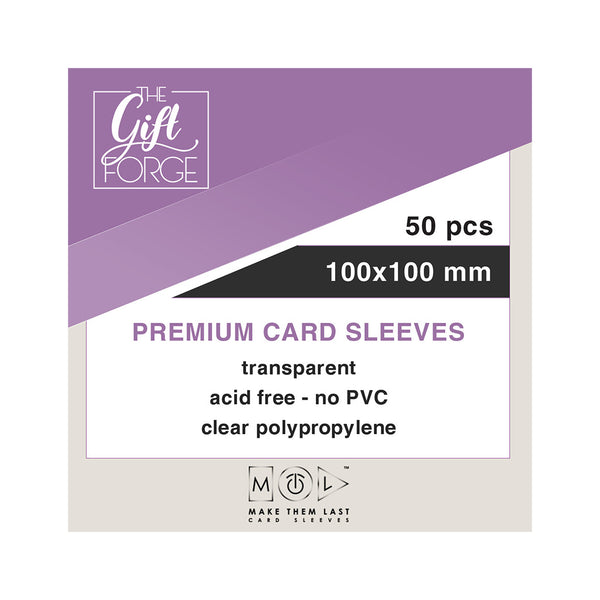 100x100 mm, 50 pcs premium card sleeves - The GiftForge 100x100 mm, 50 pcs premium card sleeves - The GiftForge