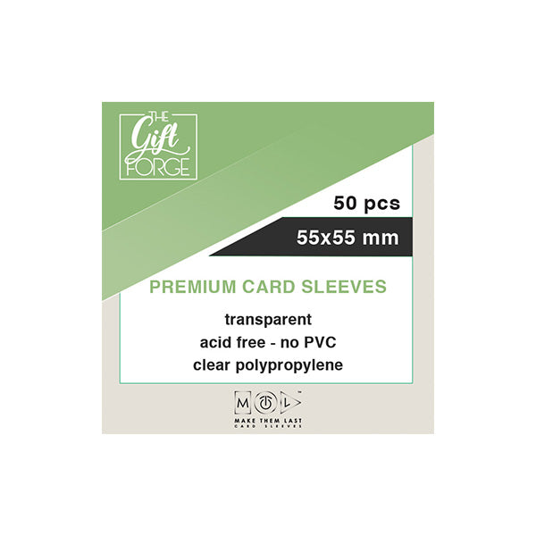 55x55 mm, 50 pcs premium card sleeves