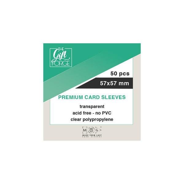57x57 mm, 50 pcs premium card sleeves - The GiftForge