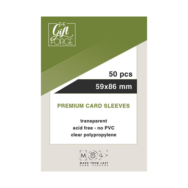 59x86 mm, 50 pcs premium card sleeves - The GiftForge 59x86 mm, 50 pcs premium card sleeves - The GiftForge