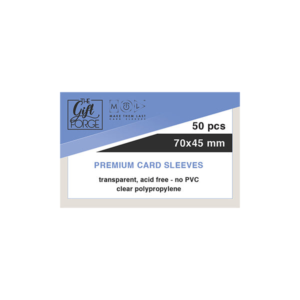 70x45 mm, 50 pcs premium card sleeves - The GiftForge 70x45 mm, 50 pcs premium card sleeves - The GiftForge