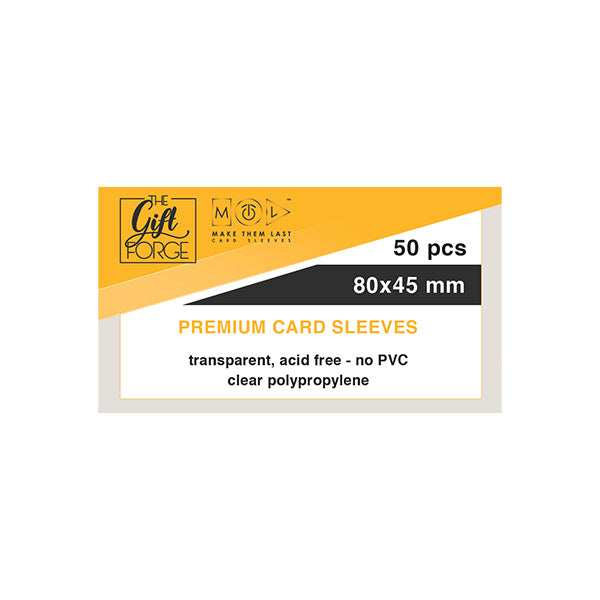 80x45 mm, 50 pcs premium card sleeves - The GiftForge 80x45 mm, 50 pcs premium card sleeves - The GiftForge