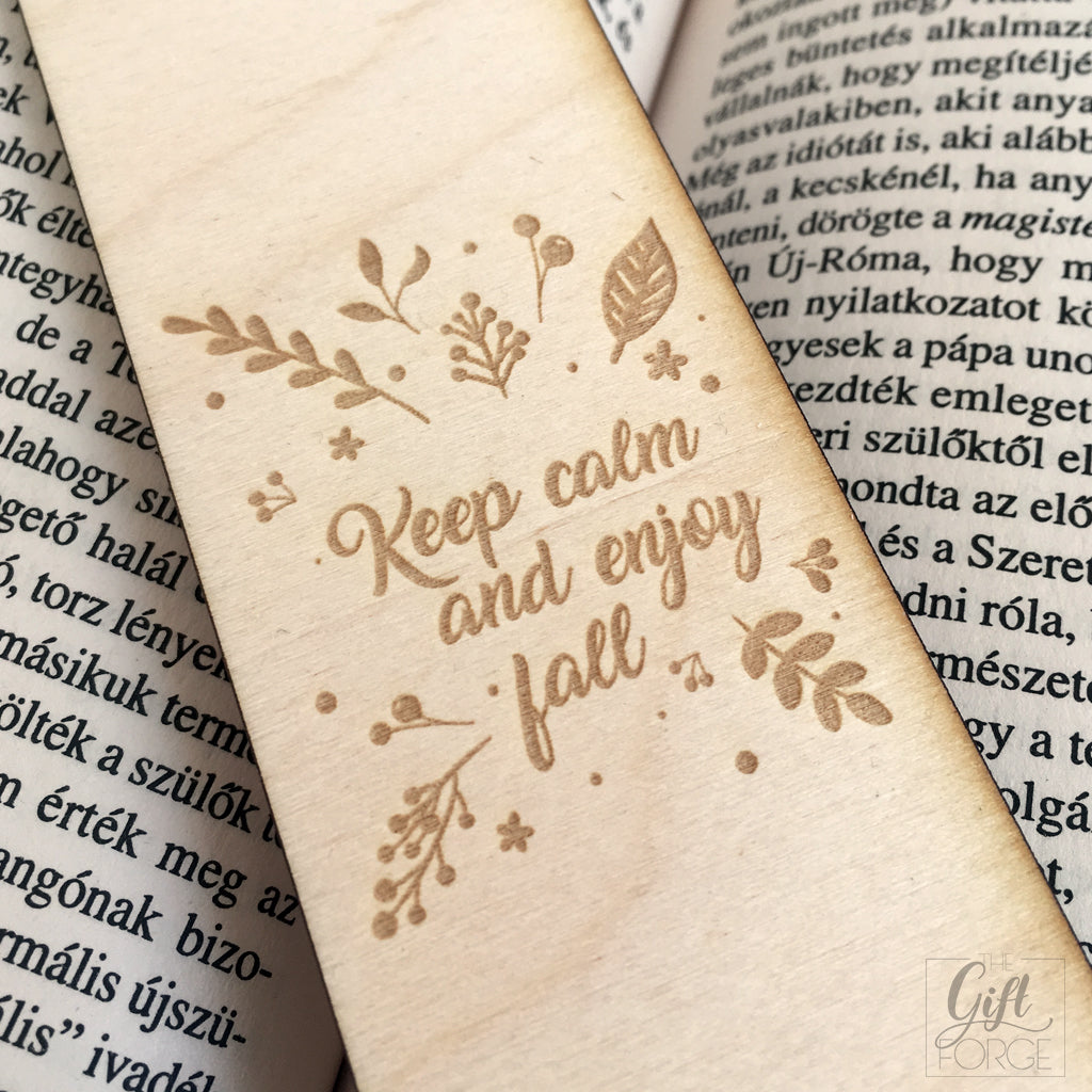 "Keep calm and enjoy fall" bookmark