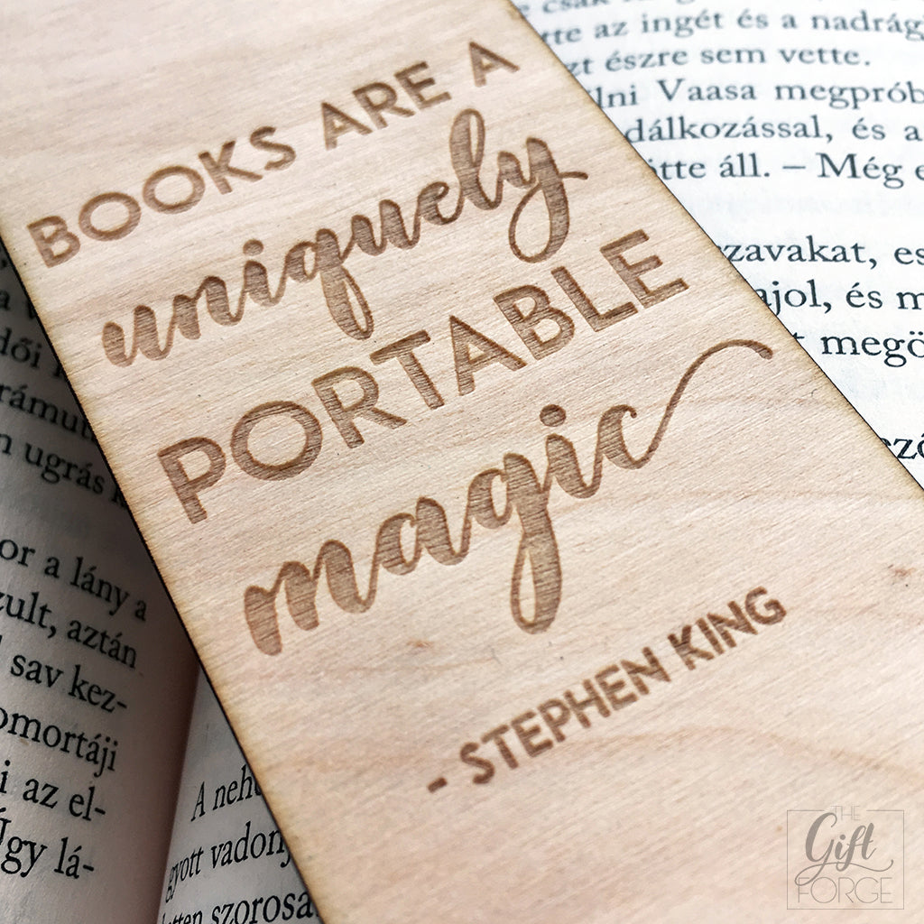 "Books are uniquely portable magic" bookmark