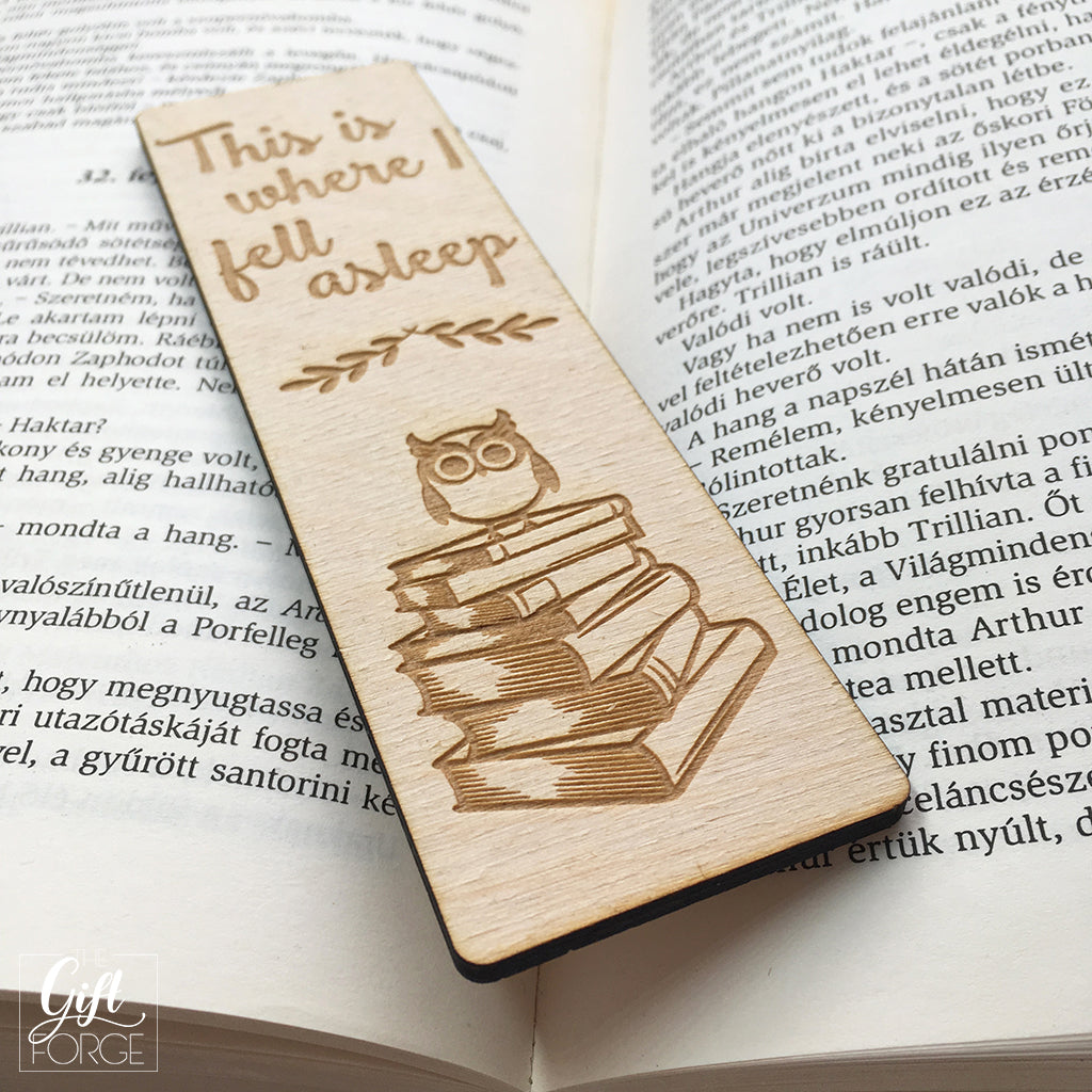 "This is where I fell asleep" bookmark