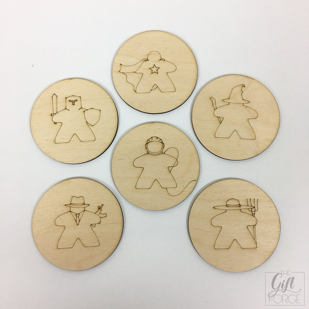 Meeple coasters (thematic 1)