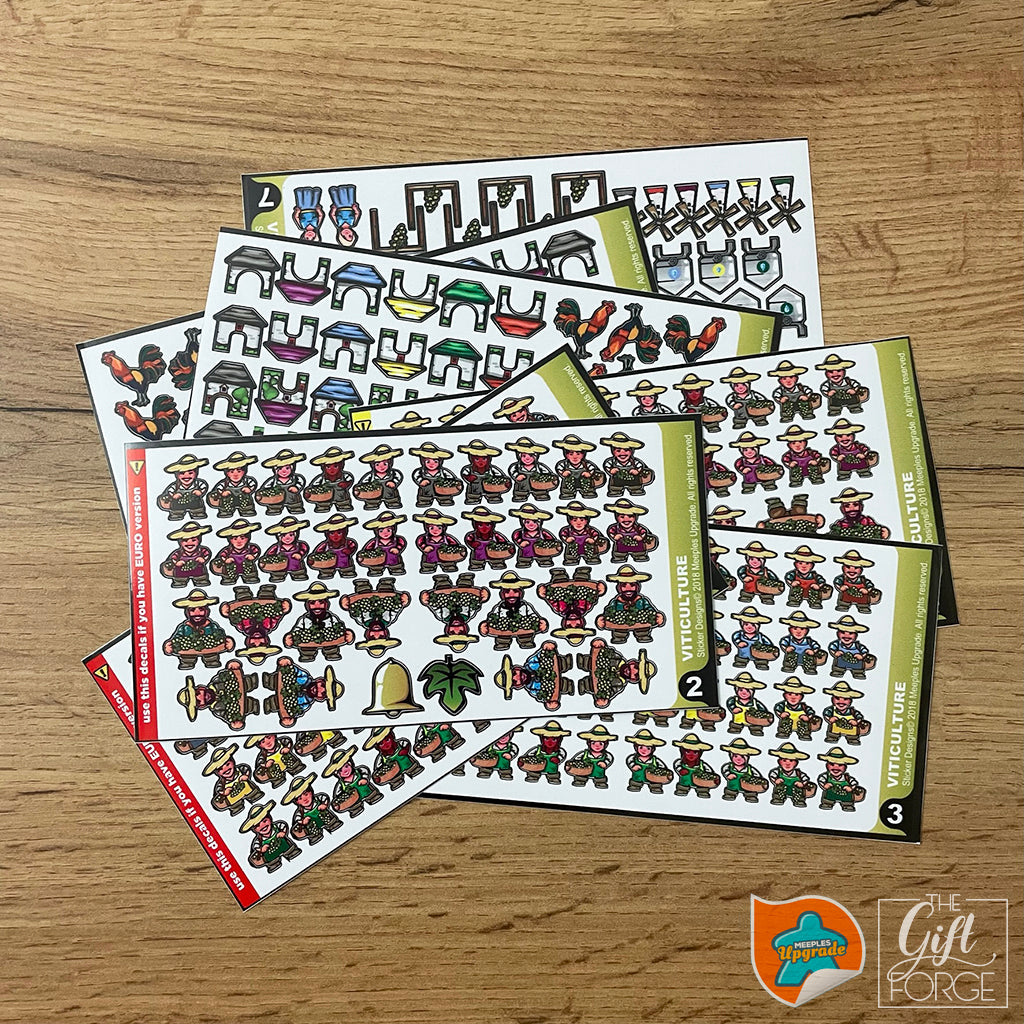 Meeple sticker set compatible with Viticulture (B variant)