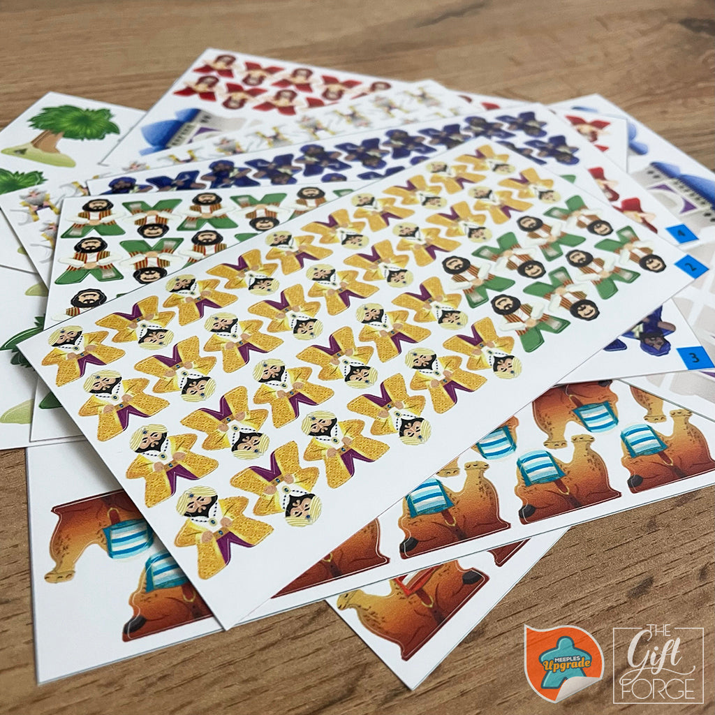Meeple sticker set compatible with Five Tribes (base game)