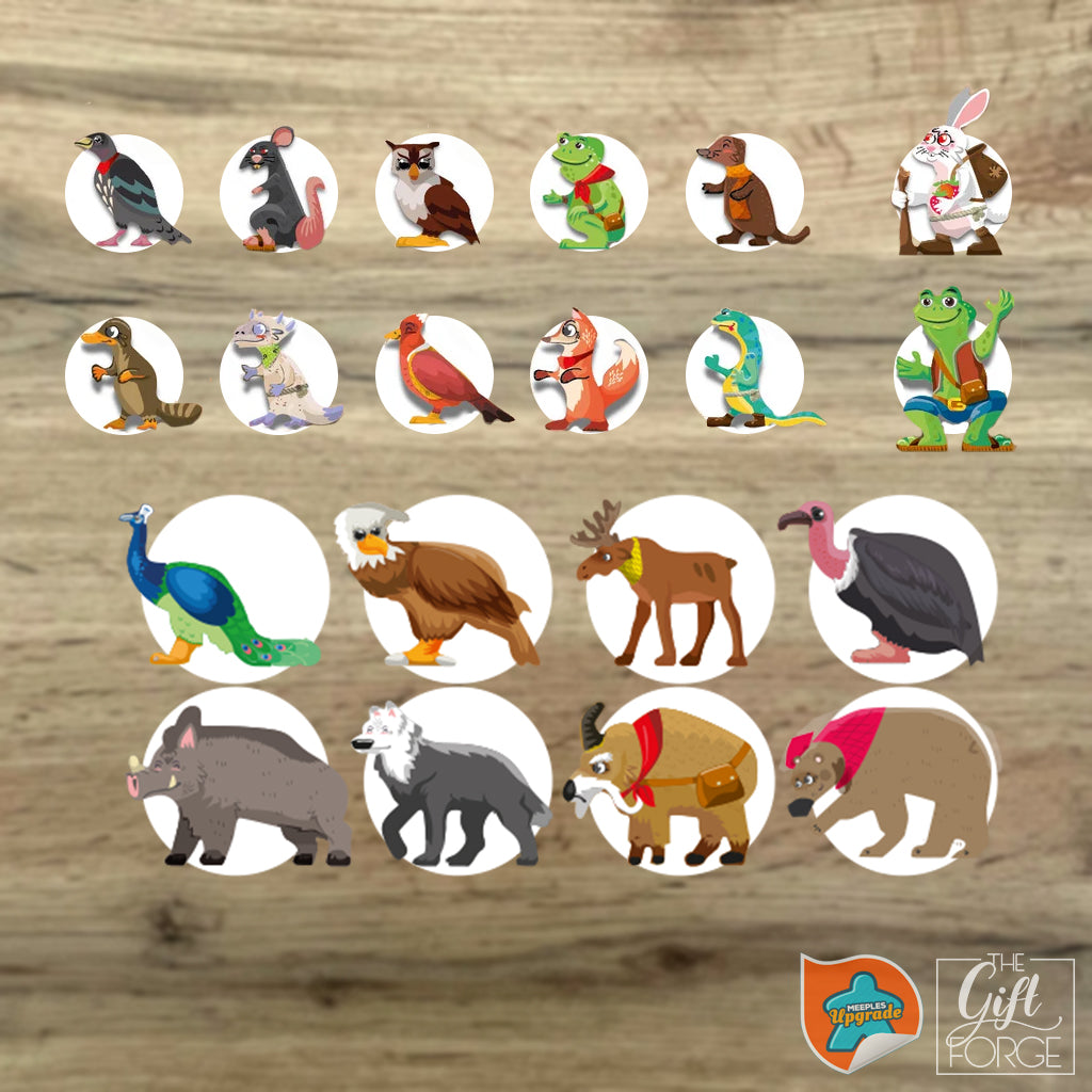 Meeple sticker set compatible with Everdell (Pearlbrook + Spirecrest + Bellfaire)