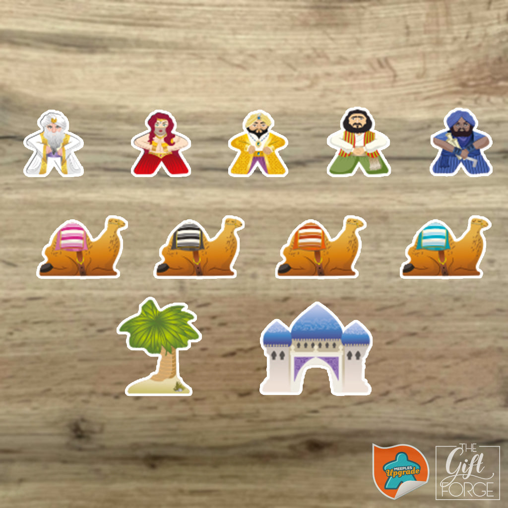 Meeple sticker set compatible with Five Tribes (base game)