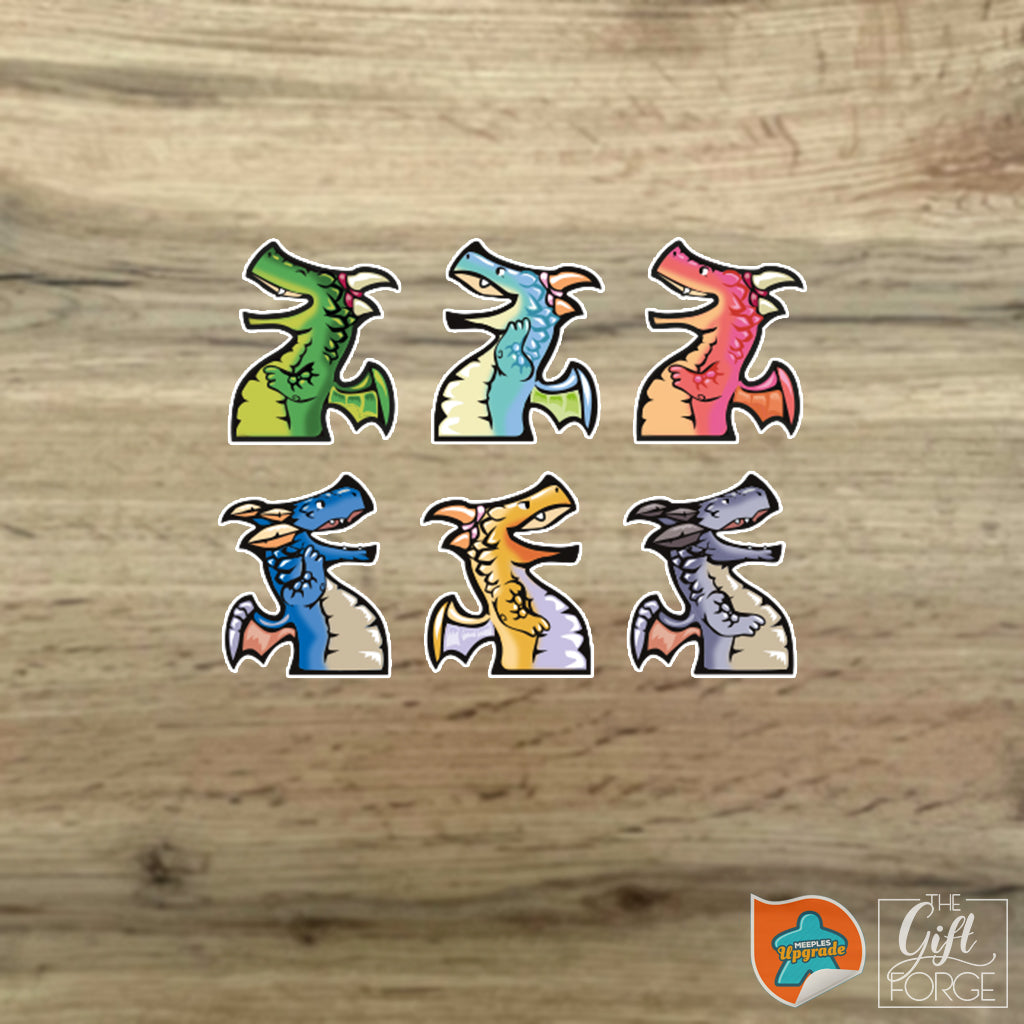 Meeple sticker set compatible with Flamecraft