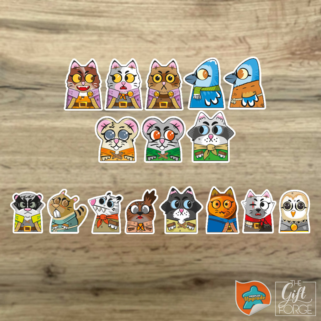 Meeple sticker set compatible with Root (base game + Vagabond Pack)